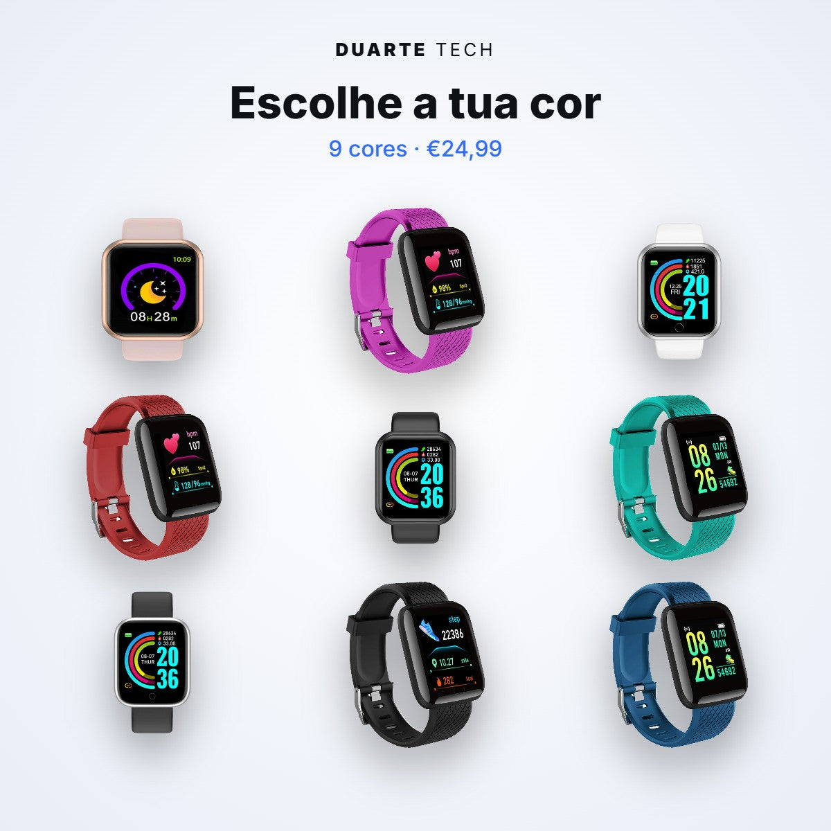 Smartwatch Active — Fitness, Notificações e Música