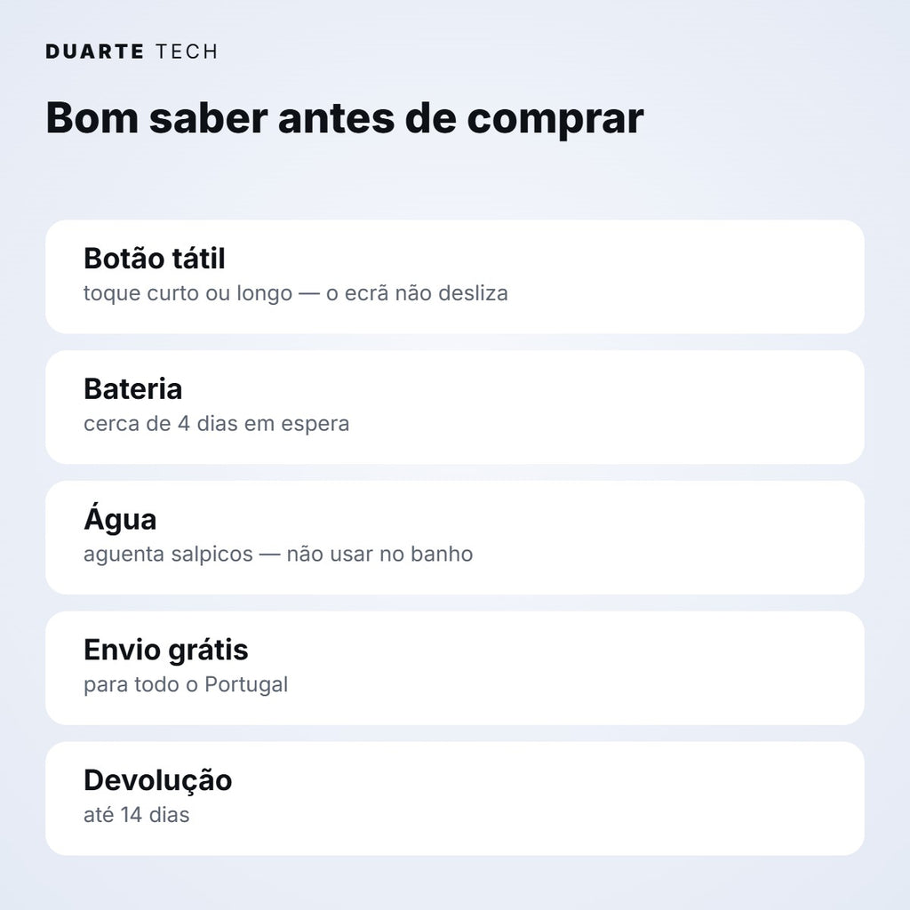 Smartwatch Active — Fitness, Notificações e Música