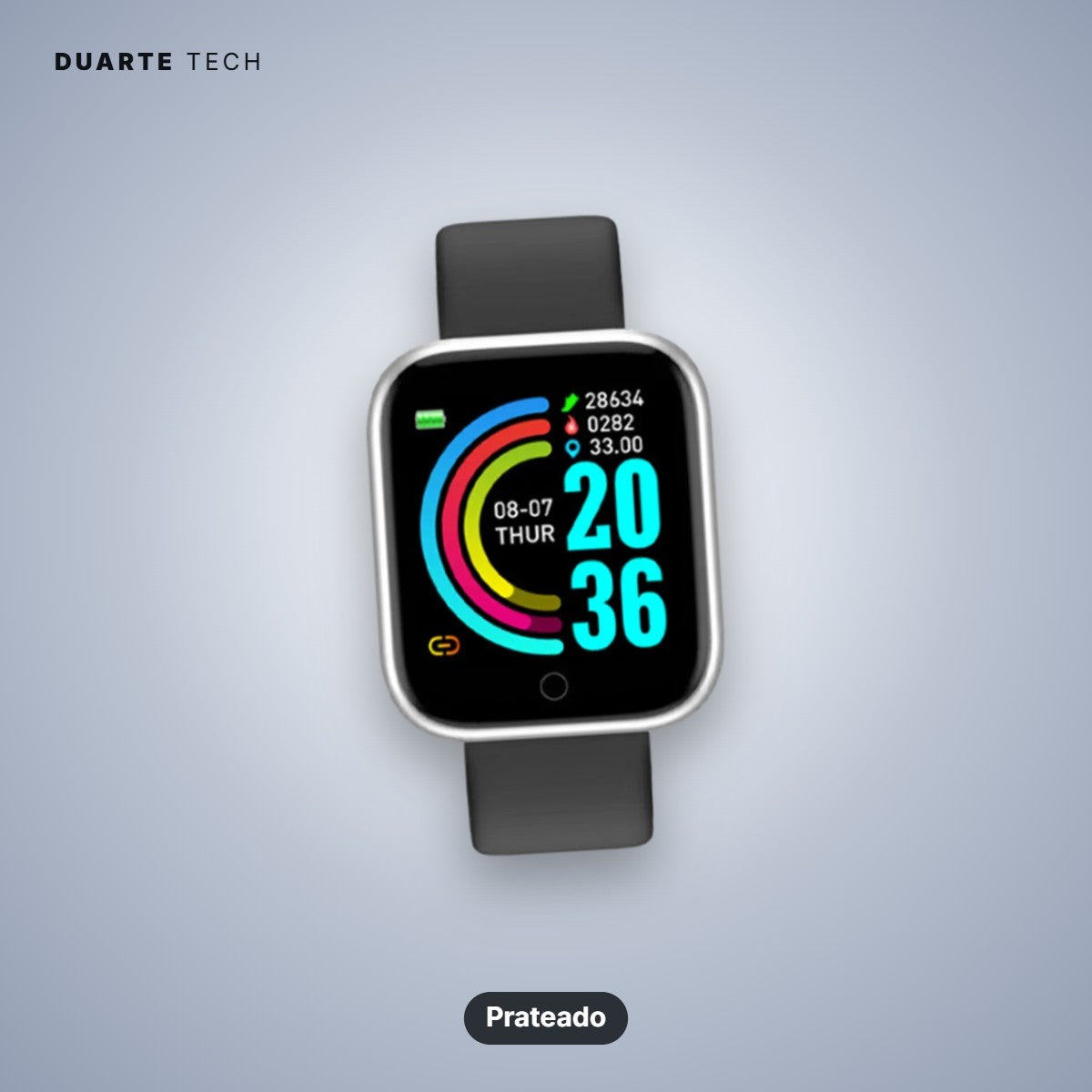Smartwatch Active — Fitness, Notificações e Música