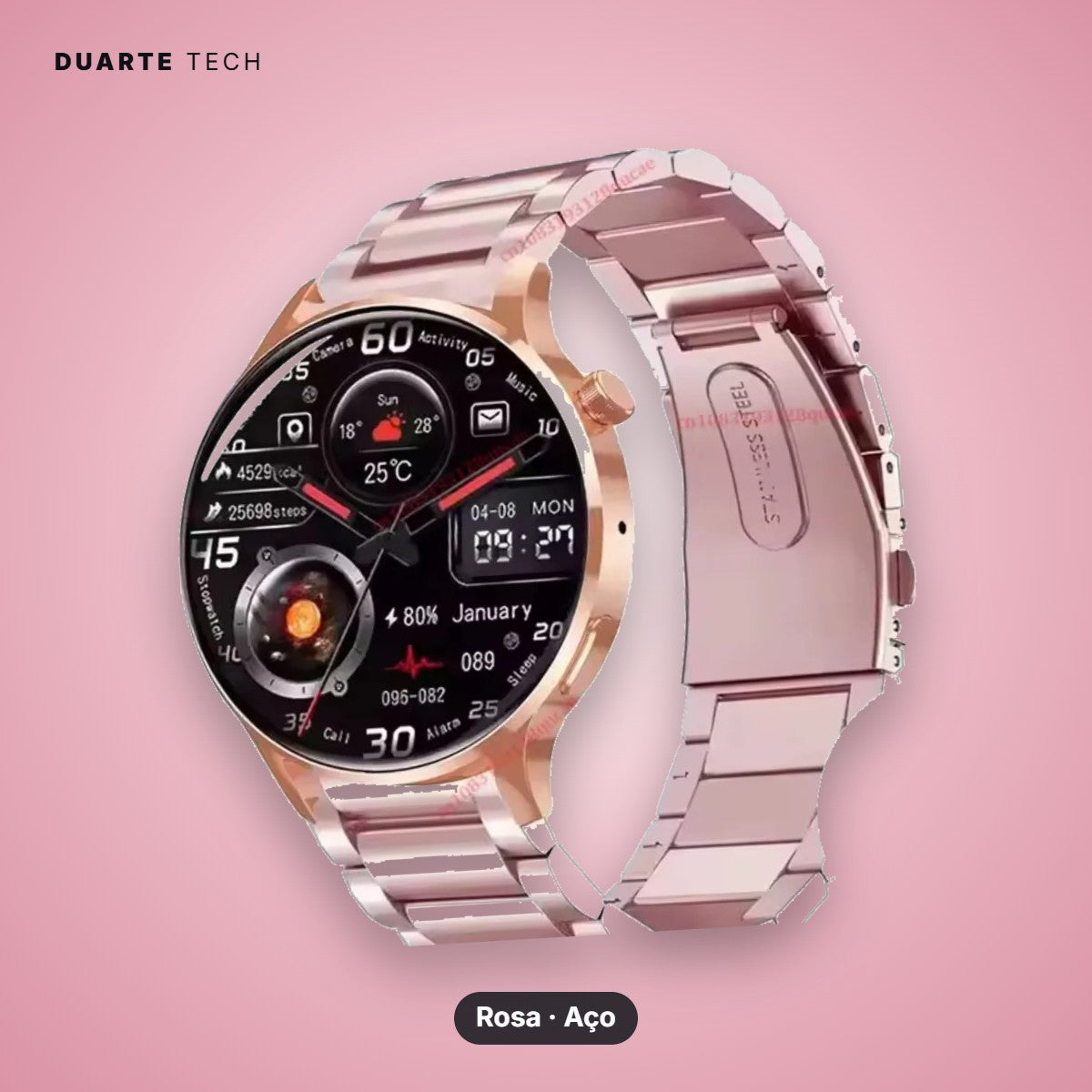 Smartwatch Atlas — Ecrã HD 1,83" e Bracelete em Aço