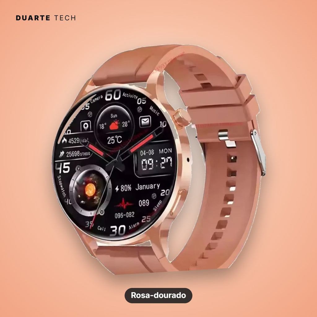 Smartwatch Atlas — Ecrã HD 1,83" e Bracelete em Aço