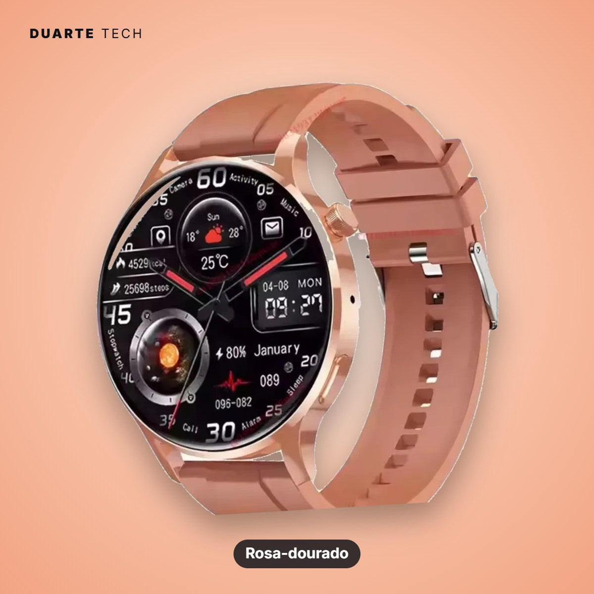 Smartwatch Atlas — Ecrã HD 1,83" e Bracelete em Aço